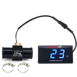 TERMOMETRO KOSO con SENSORE TEMPERATURA e RACCORDO TUBO ACQUA 22 mm UNIVERSALE